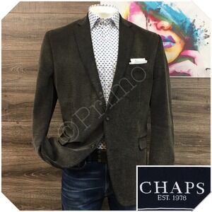 CHAPS Mens Corduroy Blazer Sport Coat Casual Jacket Size 46L Button Suit